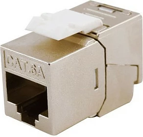 Keystone jack rrjeti EQUIP Cat6A Slim, RJ-45 female, tool-free, shielded, 10GBase-T, set 8 copë, argjendtë