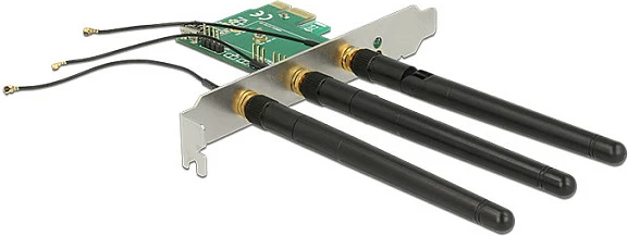 Kartë adapter PCIe DeLOCK 89568, M.2 Key A/E, për WLAN/Bluetooth/GNSS, me 3 antena