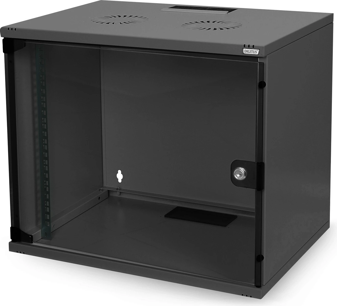 Kasë muri Digitus SOHO 7HE, 7U, xham, 370x540x400 mm, e zezë