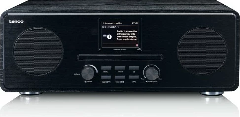 Radio interneti Lenco DIR-260BK, DAB+, Bluetooth, CD, 2x altoparlantë, e zezë