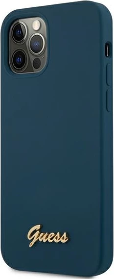 Mbështjellës Guess GUHCP12LLSLMGBL për iPhone 12 Pro Max 6.7", silikon, kaltër