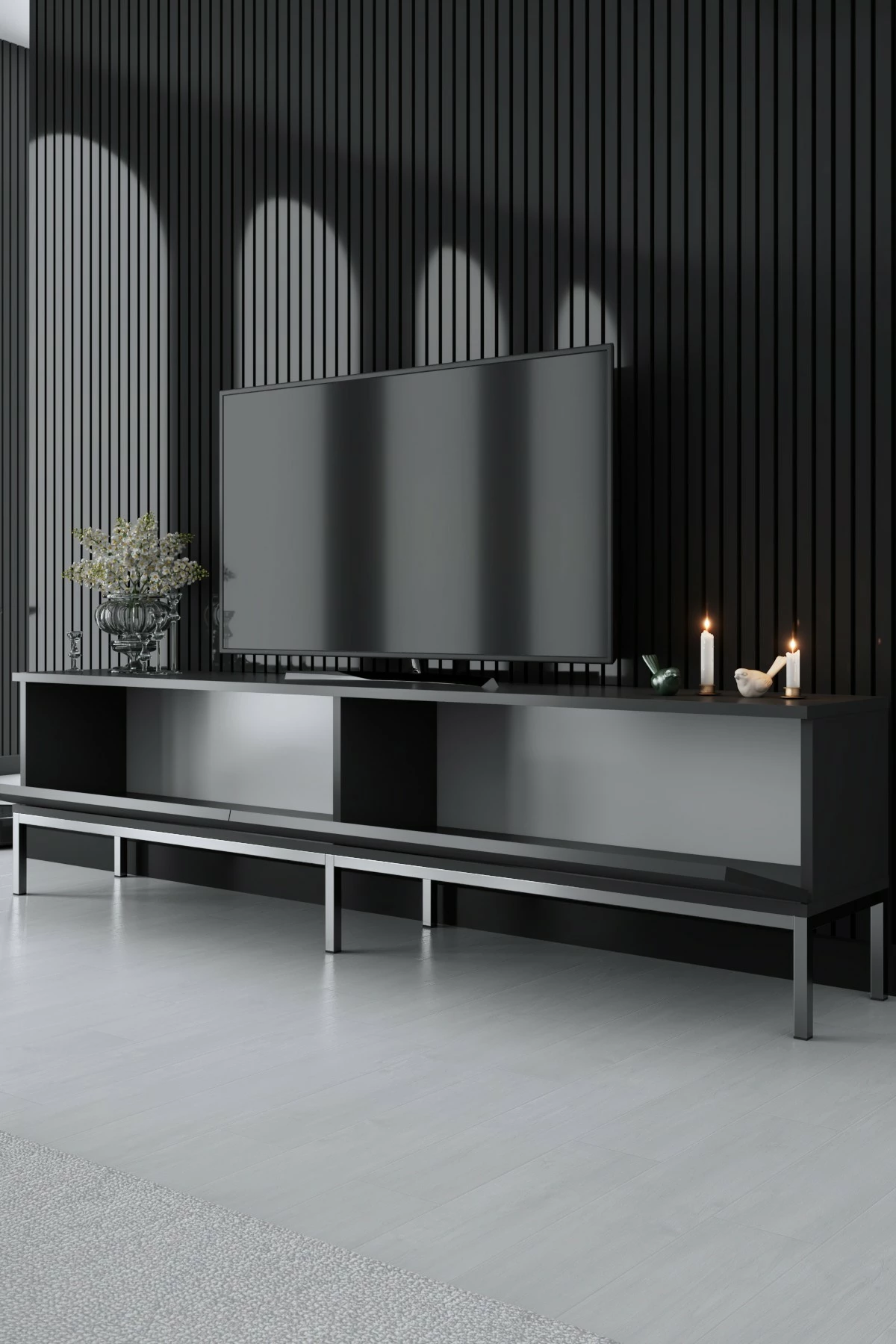 Komodë TV Hanah Home, Lord, antracit, argjend