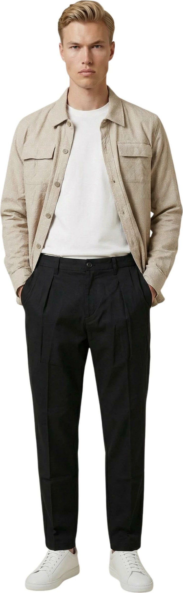 Këmishë overshirt për meshkuj Gianni Lupo GL1013TB, bezhë [Madhësia: S]