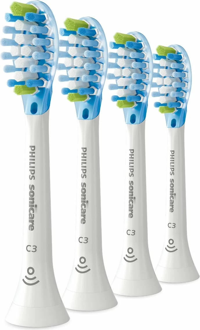 Kokë zëvendësuese për furçë dhëmbësh sonike Philips Sonicare C3 Premium Plaque Defence HX9044/87, e bardhë, 4 copë