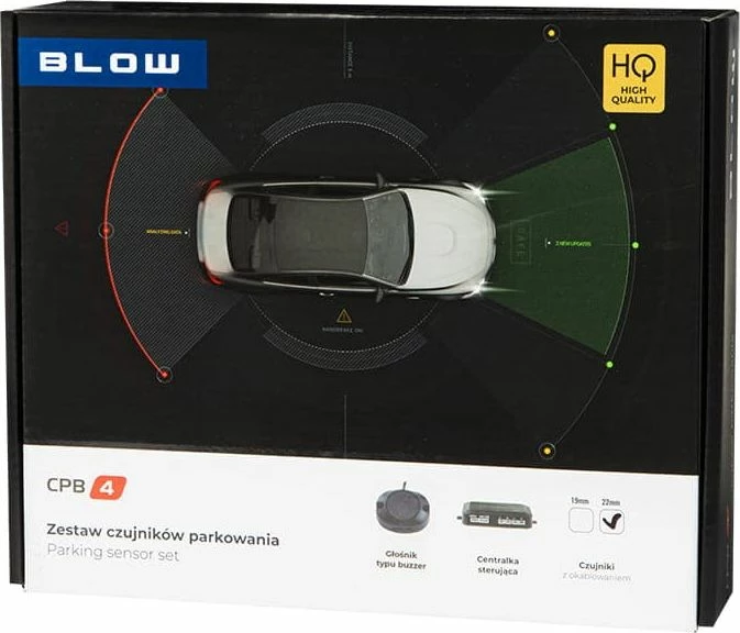 Sensor parkimi mbrapa Blow CPB4 22mm set 4 copë, i zi