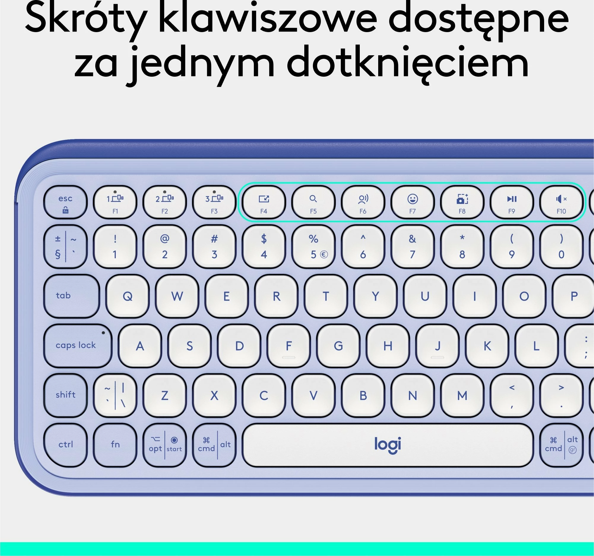 Tastierë wireless Logitech POP Icon Keys 920-013074, US INTL, pa numpad, Lavender