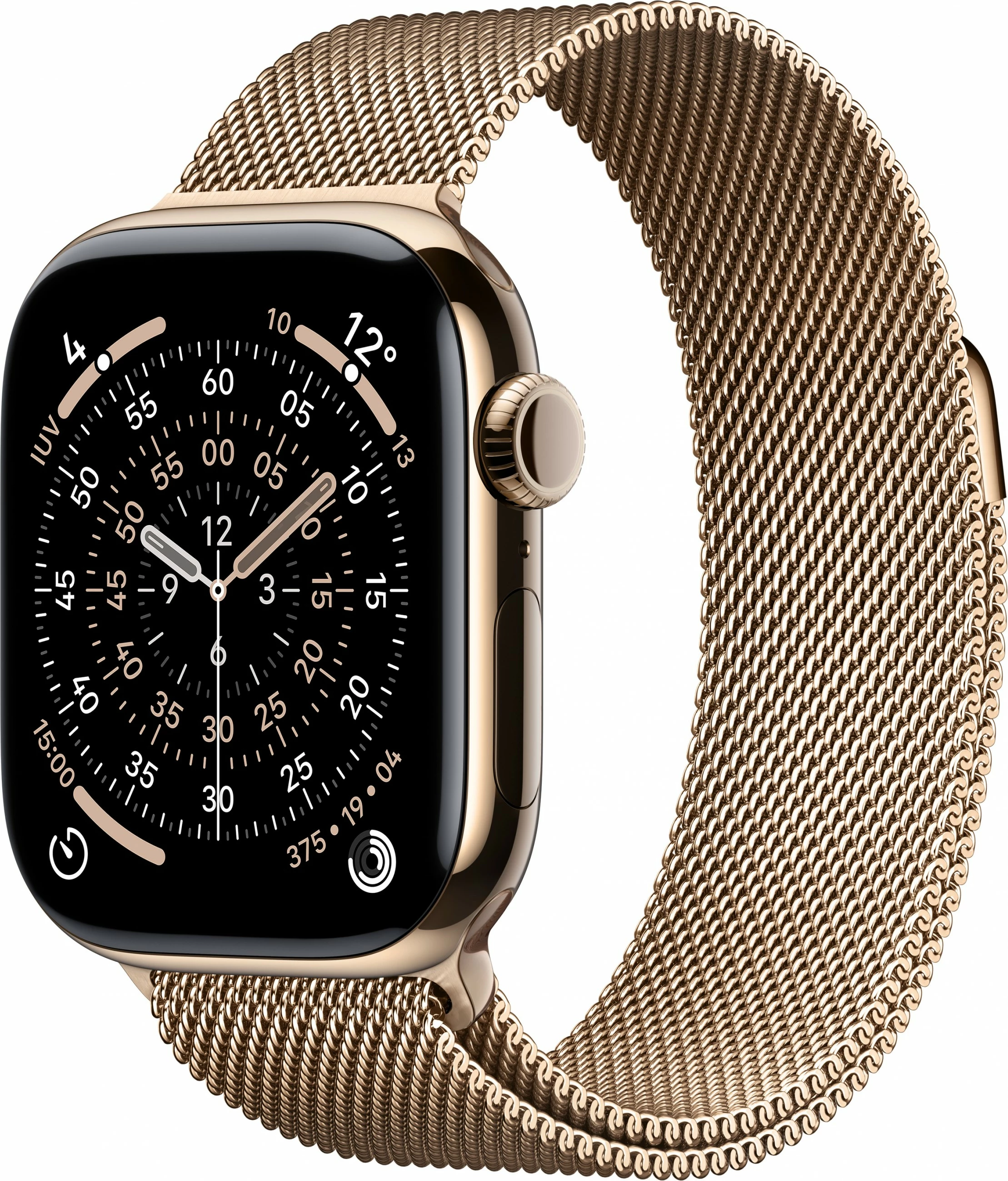 Smartwatch Apple Watch S11, Titan Gold, Cellular, 42mm, Milanaise Armband gold