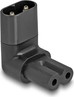 Adapter rryme DeLOCK IEC 60320 C8 në C7, 2.5A, 250V, 90°, i zi