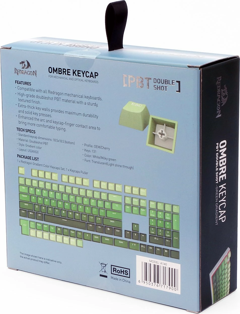 Set keycapash Redragon A140 131 copë, jeshile