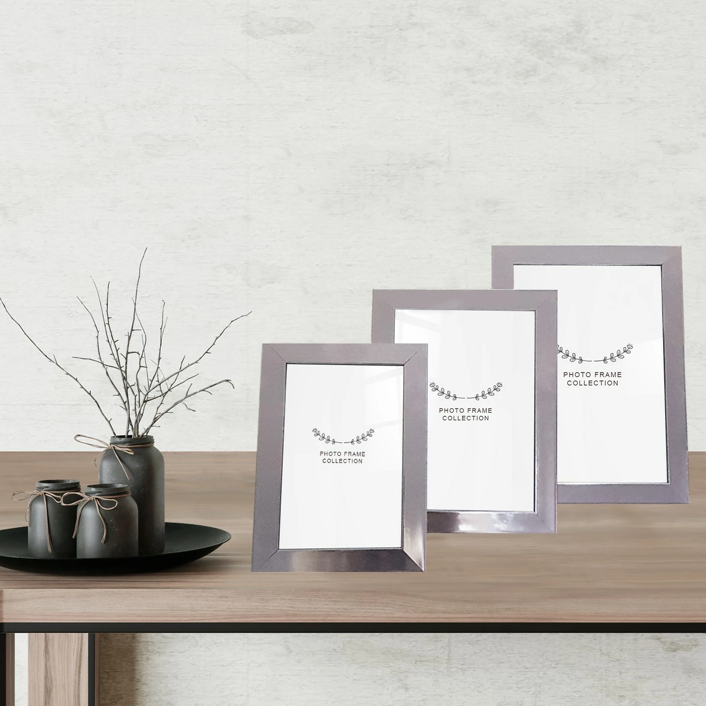 Set kornizash për foto, 3 copë, ngjyrë argjendi, Evila Originals, 3IGFC1029