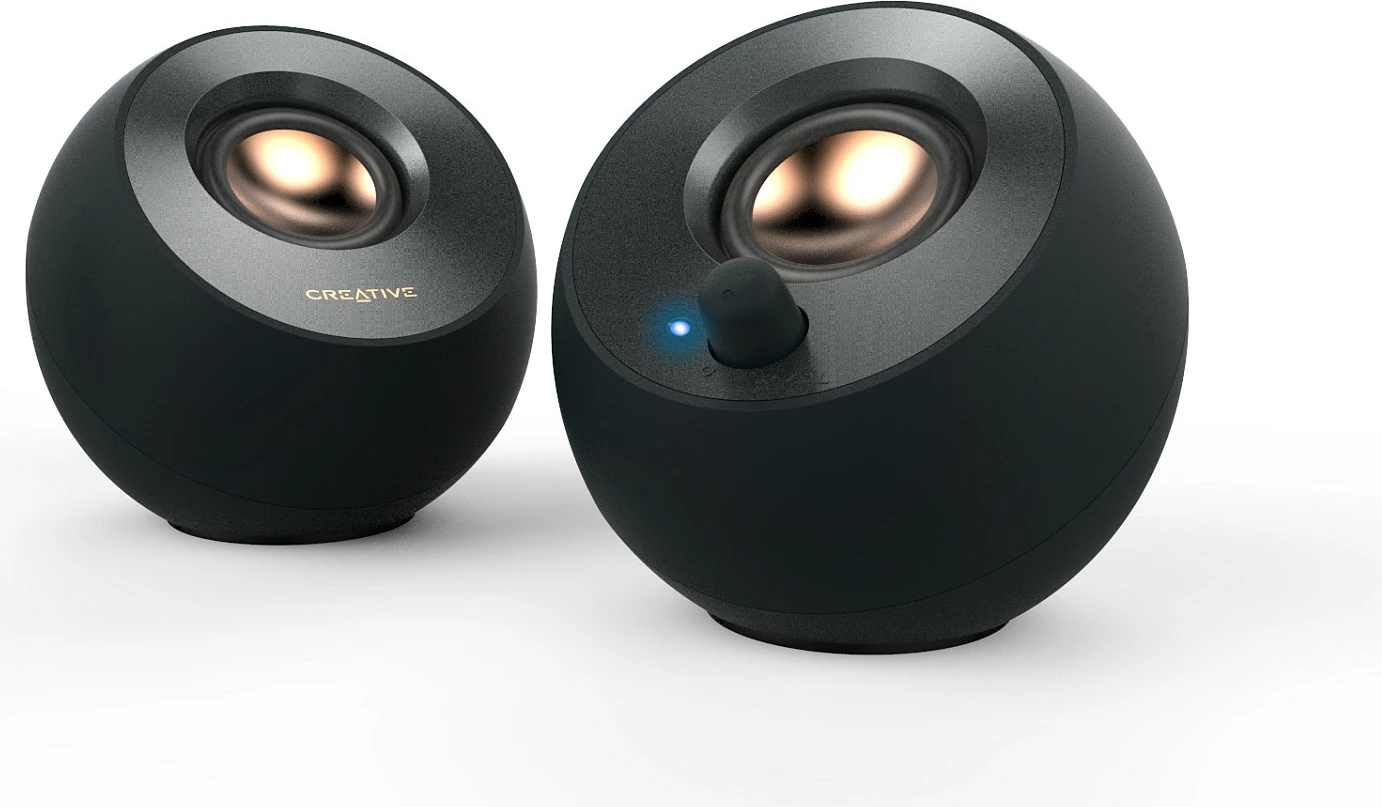 Altoparlantë Creative Labs Pebble V2, 2.0, USB-C, 3.5 mm, 8 W RMS, të zinj