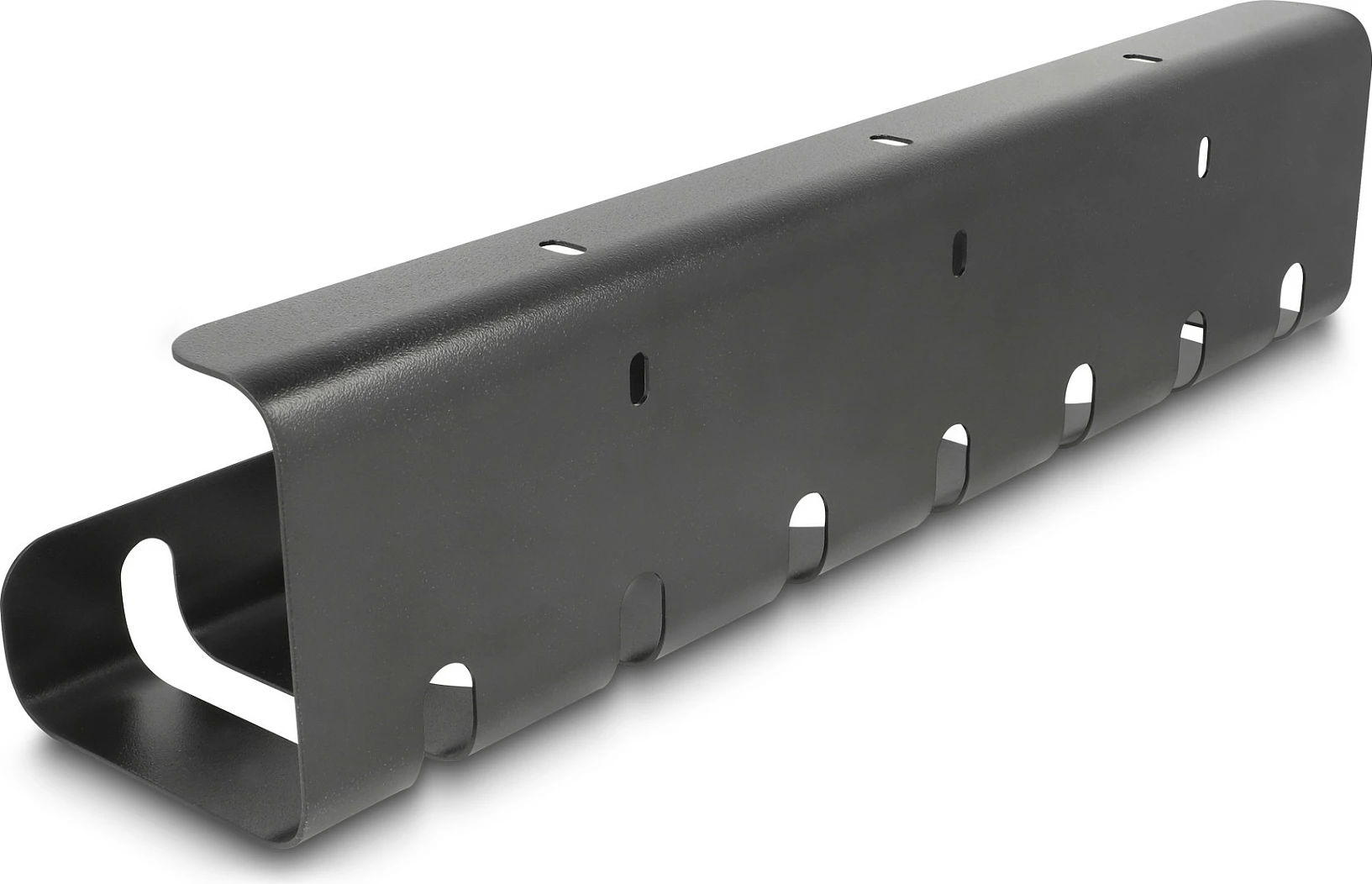 Mbajtës kabllosh DeLOCK për montim nën tavolinë, set 2 copë, metal, 430 mm, i zi
