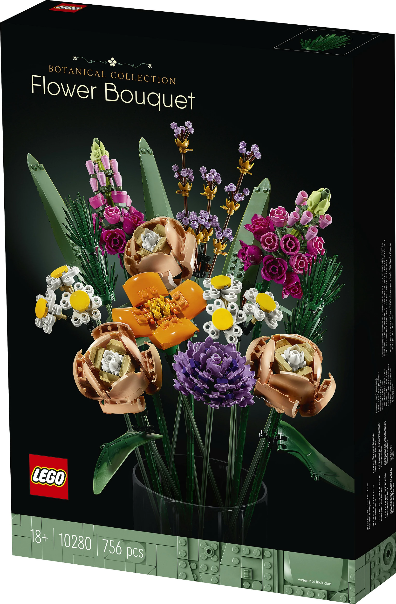 Set ndërtimi LEGO ICONS Flower Bouquet, 756 pjesë, shumëngjyrësh