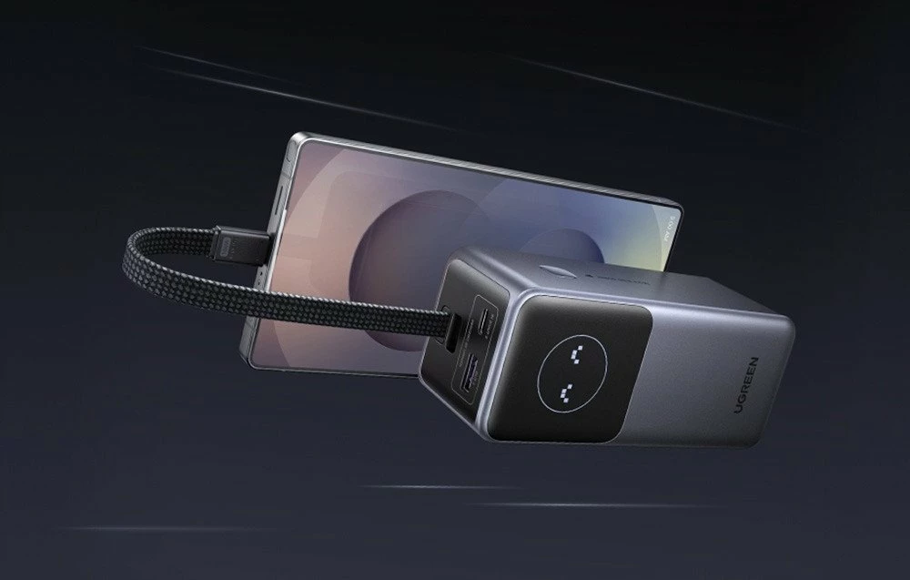 Powerbank Ugreen PB723 20000mAh 130W me USB-A + 2xUSB-C (55365B), gri