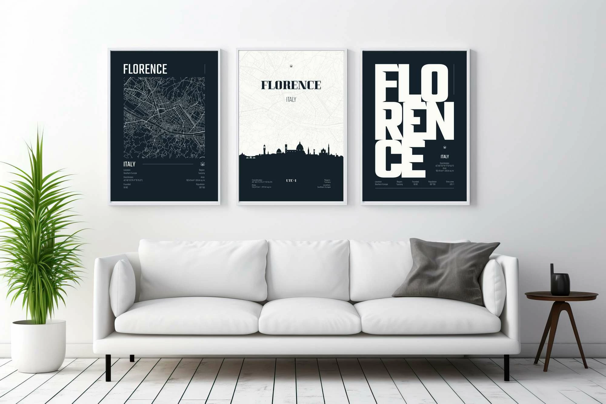 Pikturë dekorative me kornizë MDF (3 copë), Wallity, Mp3-00120, 50x70cm