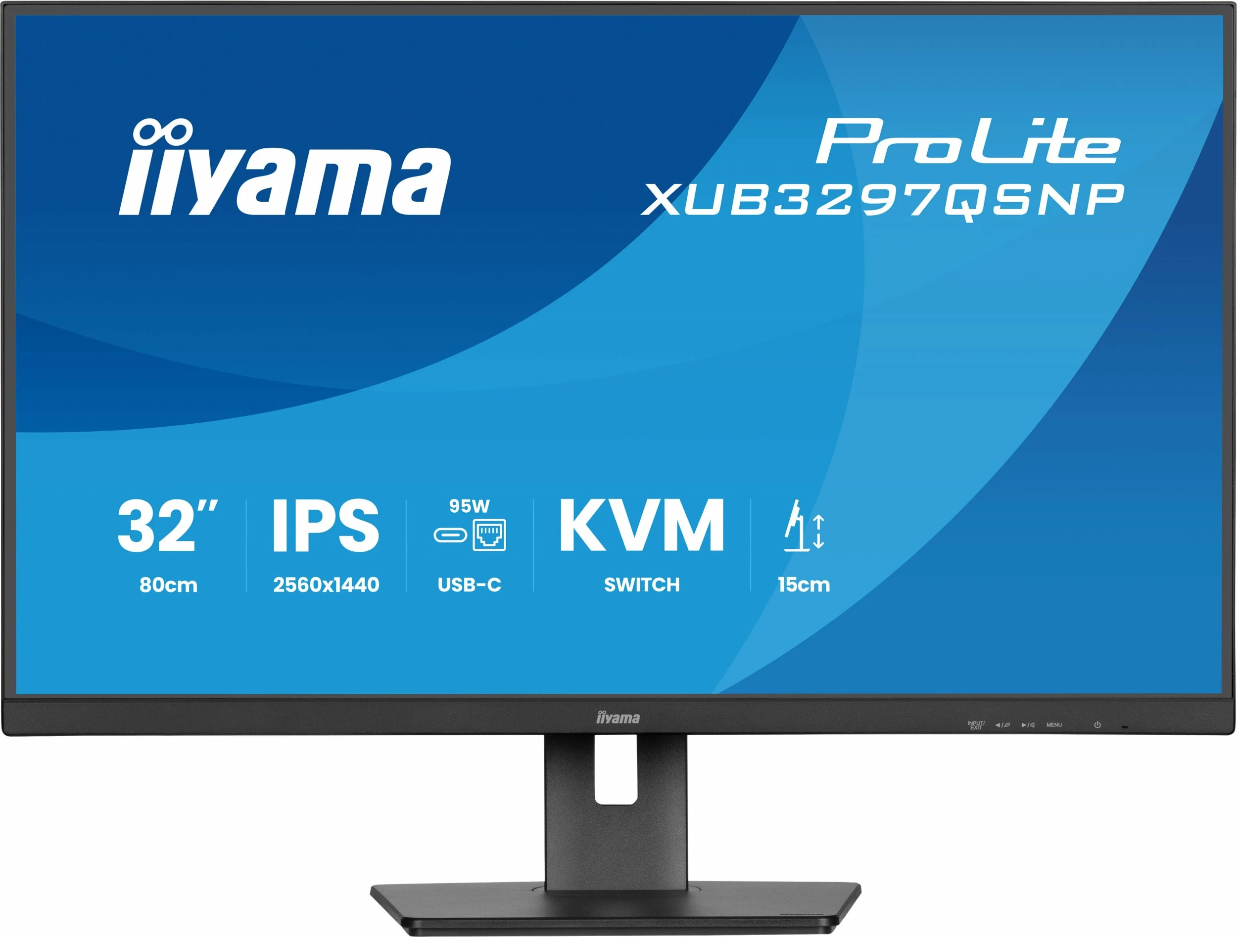 Monitor iiyama ProLite XUB3297QSNP-B1 32\" QHD IPS 100Hz USB-C Dock 95W KVM, i zi