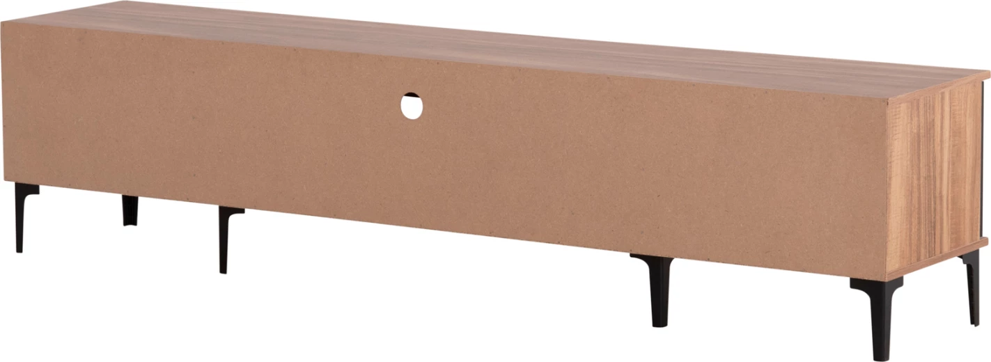 Mobilje TV, seri HARRY, FH18008.01, ngjyrë druri natyral dhe e zezë, 200x40x47,5 cm.