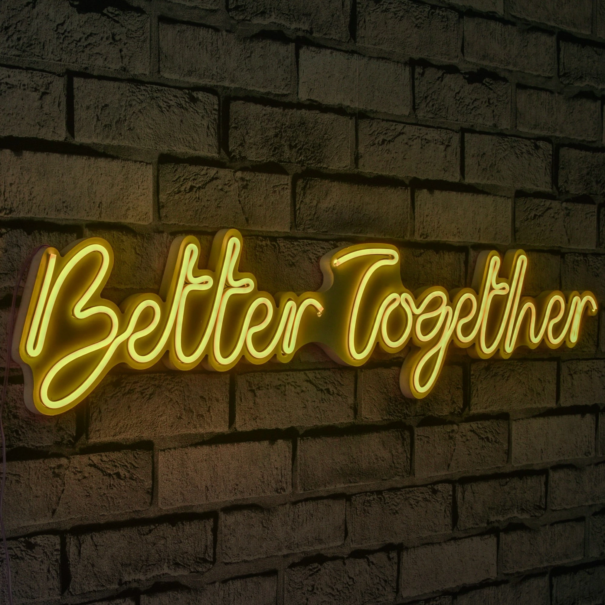 Dekor dritash LED plastike, Better Together, ngjyrë e verdhë