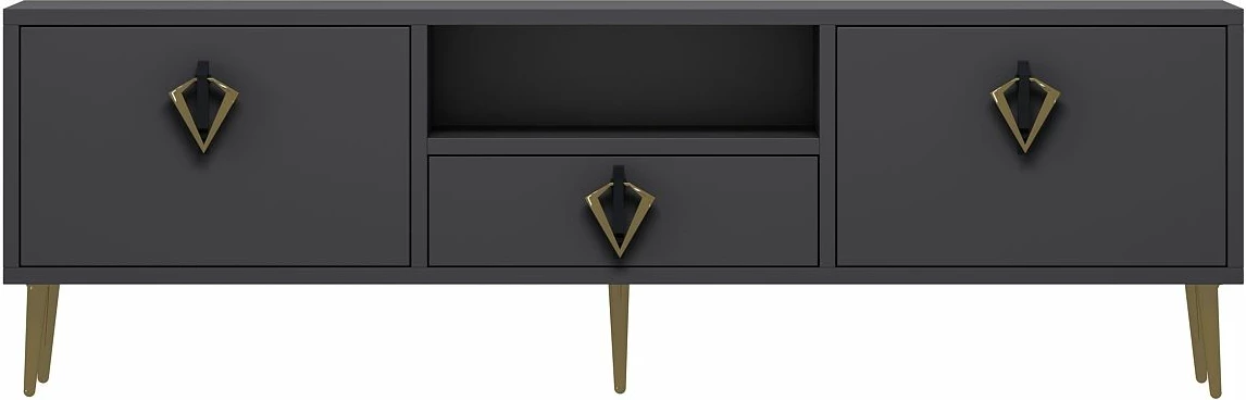 Komodë TV Skye Decor, anthracite, e zezë, e artë, 1311-DROP-32