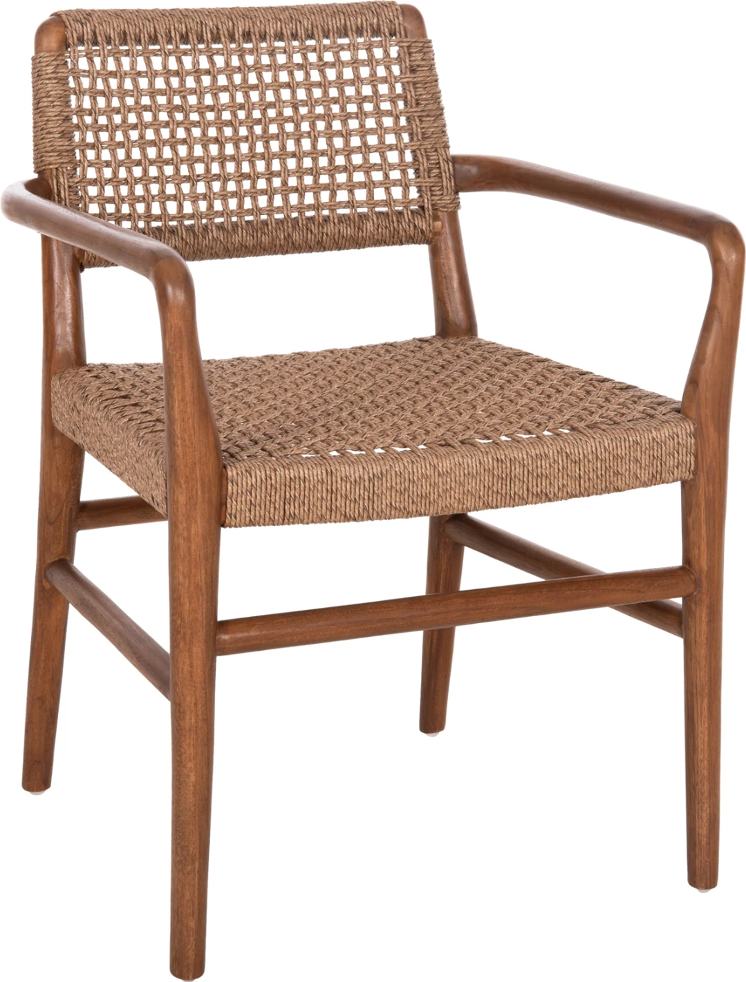 Karrige për ngrënie ROSCO FH6132.01 dru TEAK ngjyrë arre, litar VIRO ngjyrë kafe, 56x54.5x78H cm