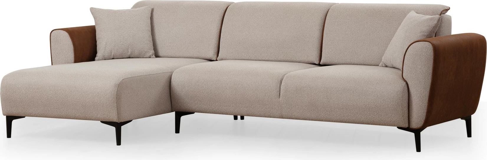 Kënd-sofë shtrat Atelier del Sofa, Aren majtas, bezhë, kanelë