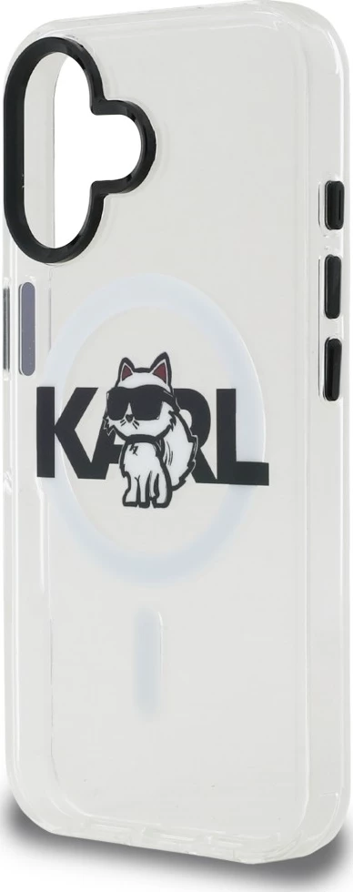 Mbështjellës Karl Lagerfeld IML Choupette Head Sketch Logo MagSafe për iPhone 16, transparent, në kuti