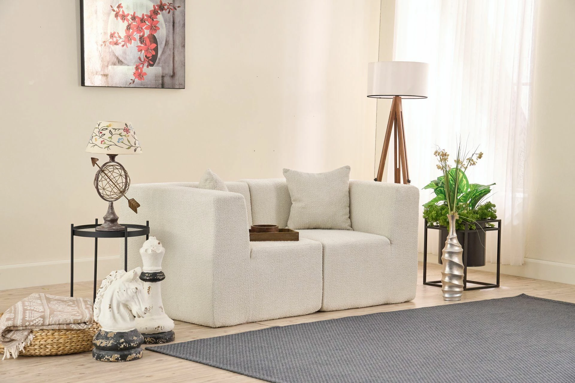 Divan dy vendësh Atelier del Sofa, krem, Raks