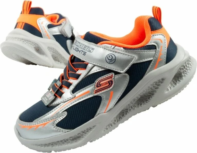 Atlete për fëmijë Skechers Glow Strider LED, argjendi