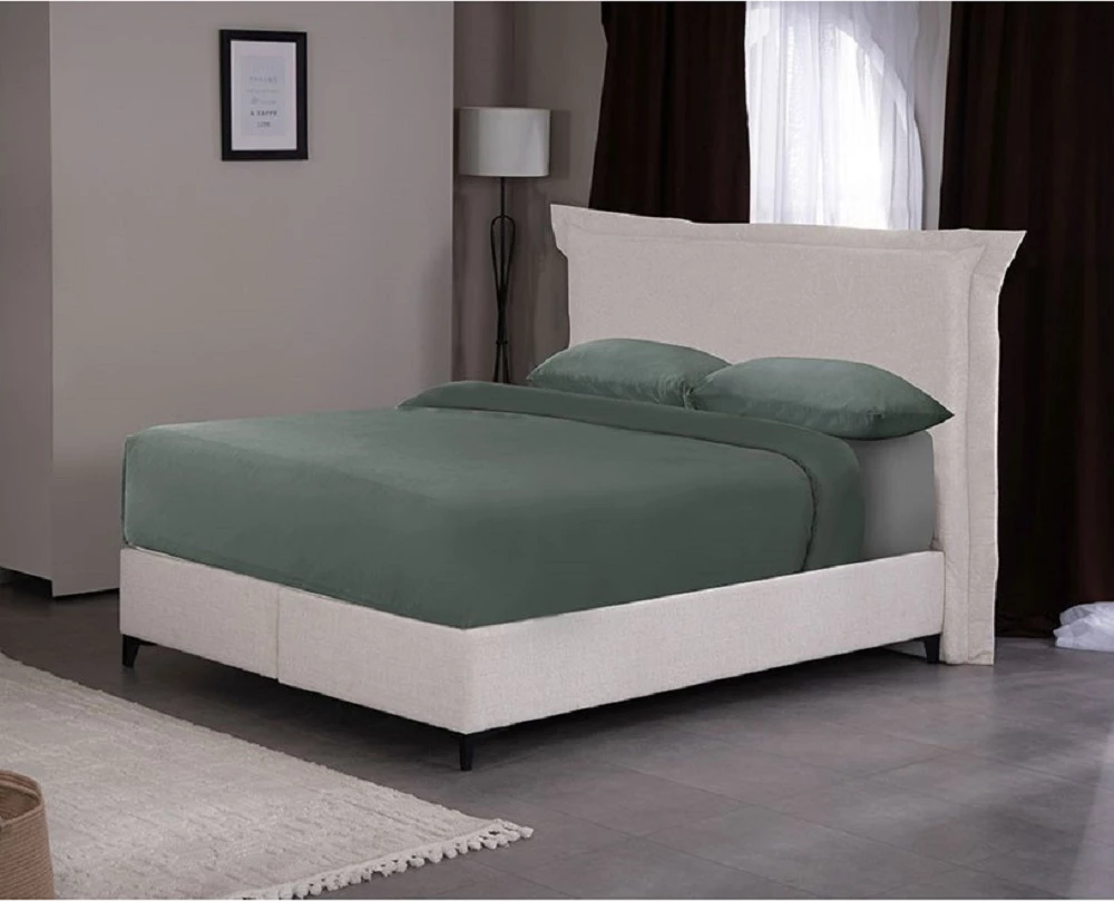 Krevat LONGWAVE me hapësirë për depo, ngjyrë e bardhë e zbehtë 06-900, për dyshek 160x200cm, 214x180x140