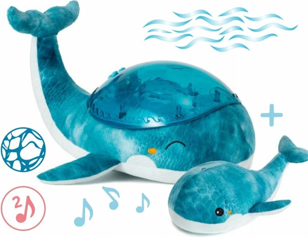 Lampë nate projektor Cloud B Tranquil Whale CLTT-7901, me tinguj oqeani, auto-off 23 min, set me lodër mini, blu
