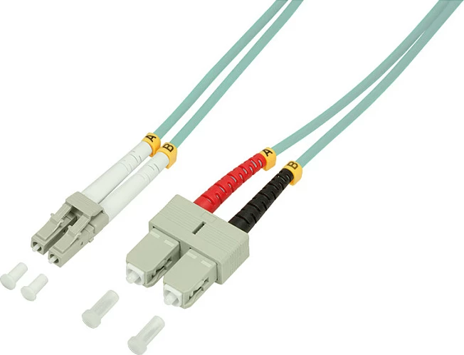 Kabllo patch fibra optike LogiLink OM3, LC-SC, 1m, duplex, blu