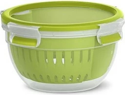 Enë frutash Emsa N10722 Clip & Go, 1.1L, me sitë, jeshile