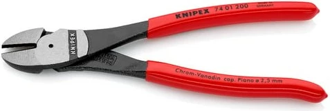 Darë anësore Knipex 74 01 200, 200mm, dorezë plastike, kuqe