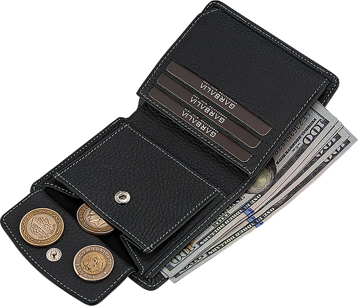 Portofol për burra, lëkurë origjinale, gri, Dallas, Zoozie Bags