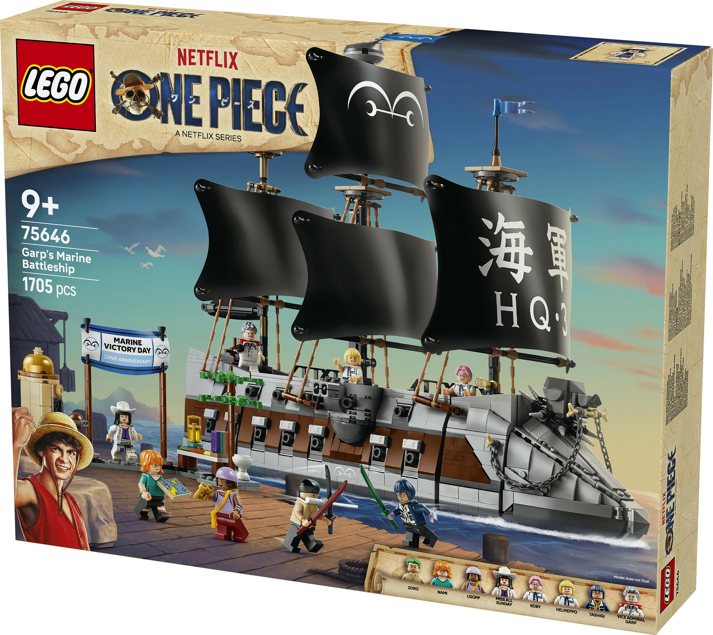 Set LEGO One Piece 75646 Garp’s Marine Battleship, 1705 pjesë, 9+