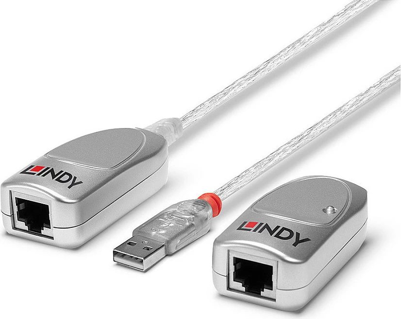 USB Extender Lindy 50m USB 1.1 Cat.6, DC, gri