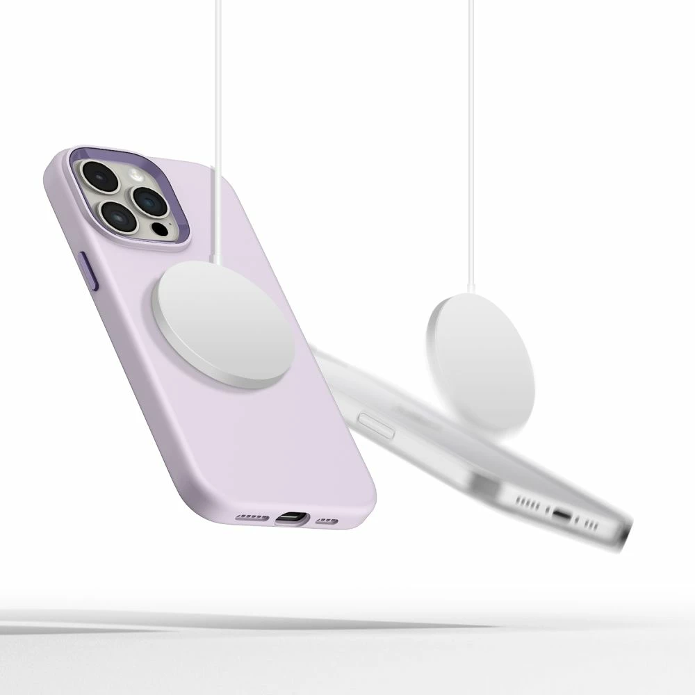 Mbështjellës Tech-Protect Silicone Pure MagSafe për iPhone 15 Pro Max, vjollcë
