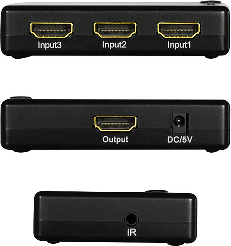 Switch HDMI LogiLink 3x1, 1080p/60Hz, me telekomandë, i zi