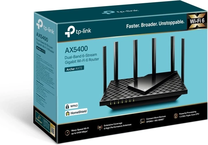 Ruter Wi-Fi 6 TP-Link Archer AX5400, Dual-Band Gigabit