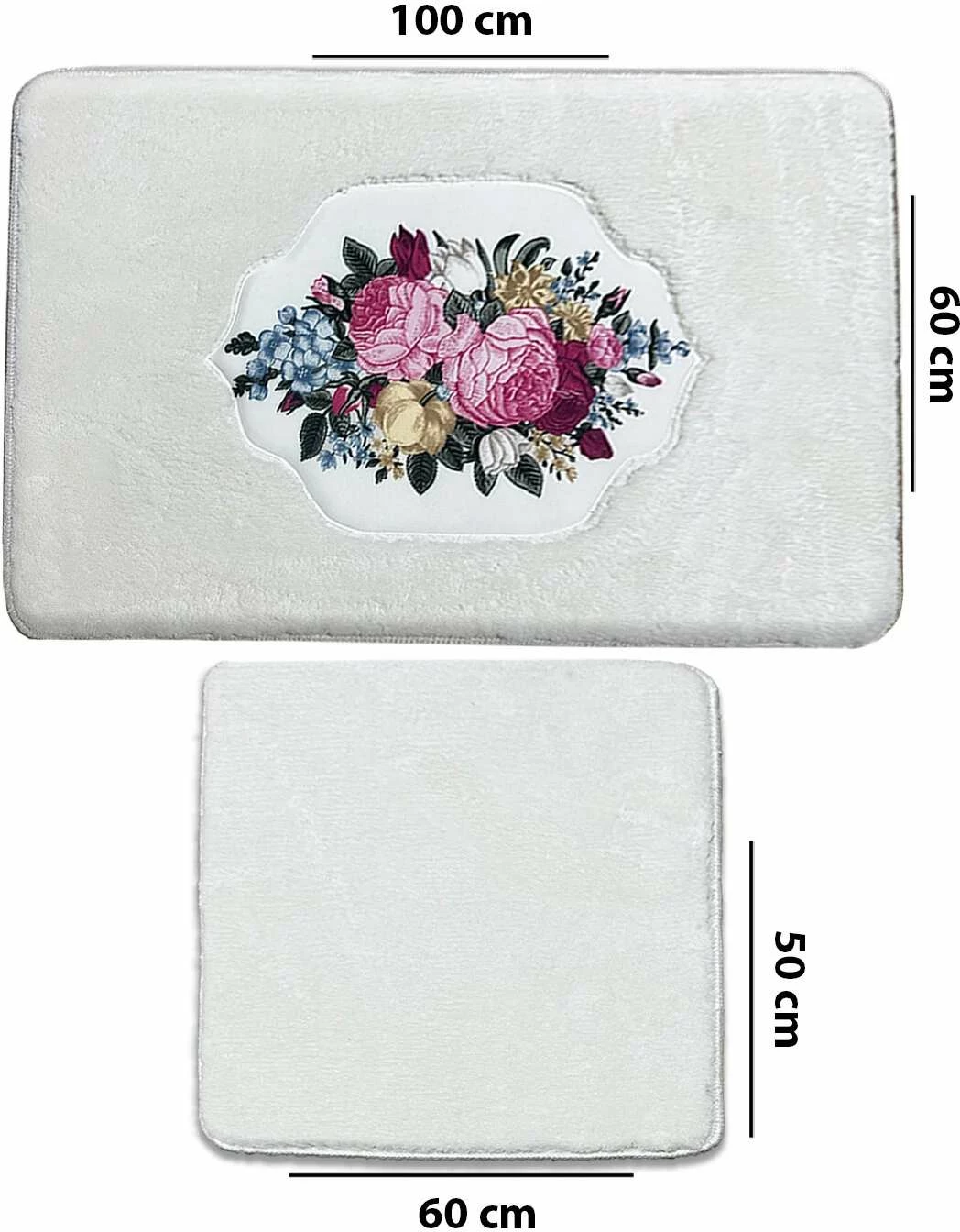 Set tapetash për banjo (2 copë), Mijolnir, Bella Rose, ngjyrë ecru