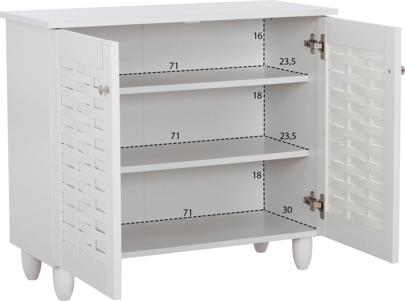 Dollap këpucësh Cassiope melaminë e bardhë me këmbë 77Χ34Χ67.5cm.FH2208.05 7