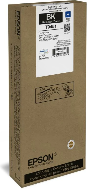 Fishek boje, Epson, C13T945140 XL 65 ml, e zezë
