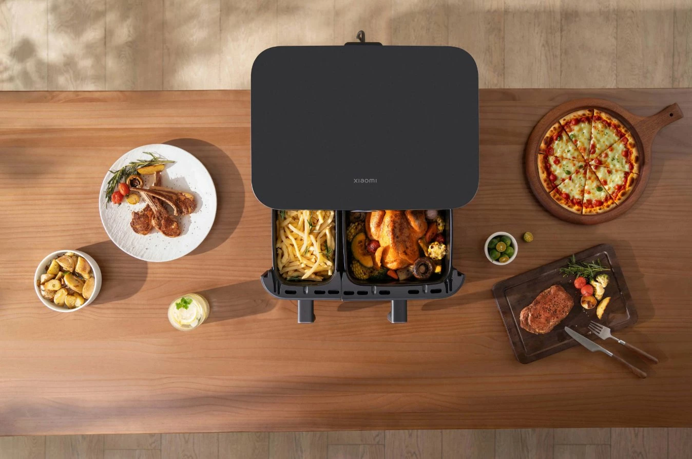 Fritezë pa vaj Xiaomi Dual Zone Air Fryer 10L 2700W dy-dhomëshe, e zezë