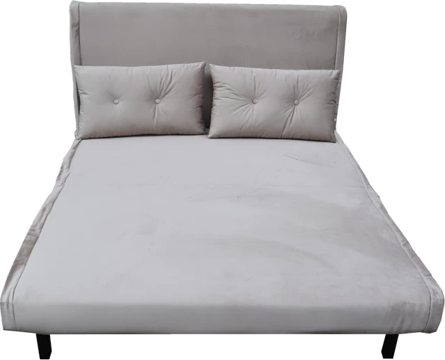 Divan-krevat Josuane dyvendësh, kadife gri, 122x80x81cm