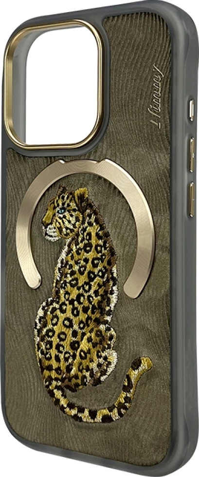 Mbështjellës Nimmy Magnetic Fantasy Animal MagSafe për iPhone 16 Pro 6.3", hardcase TPU/PU, Gold