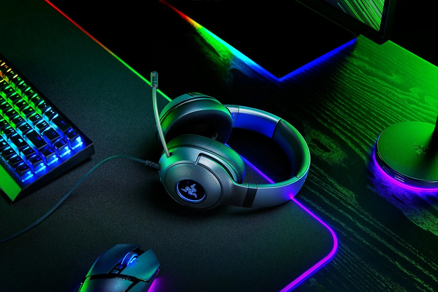 Kufje Razer Kraken V3 X, me kabllo, për lojëra, USB Type-A, Të zeza