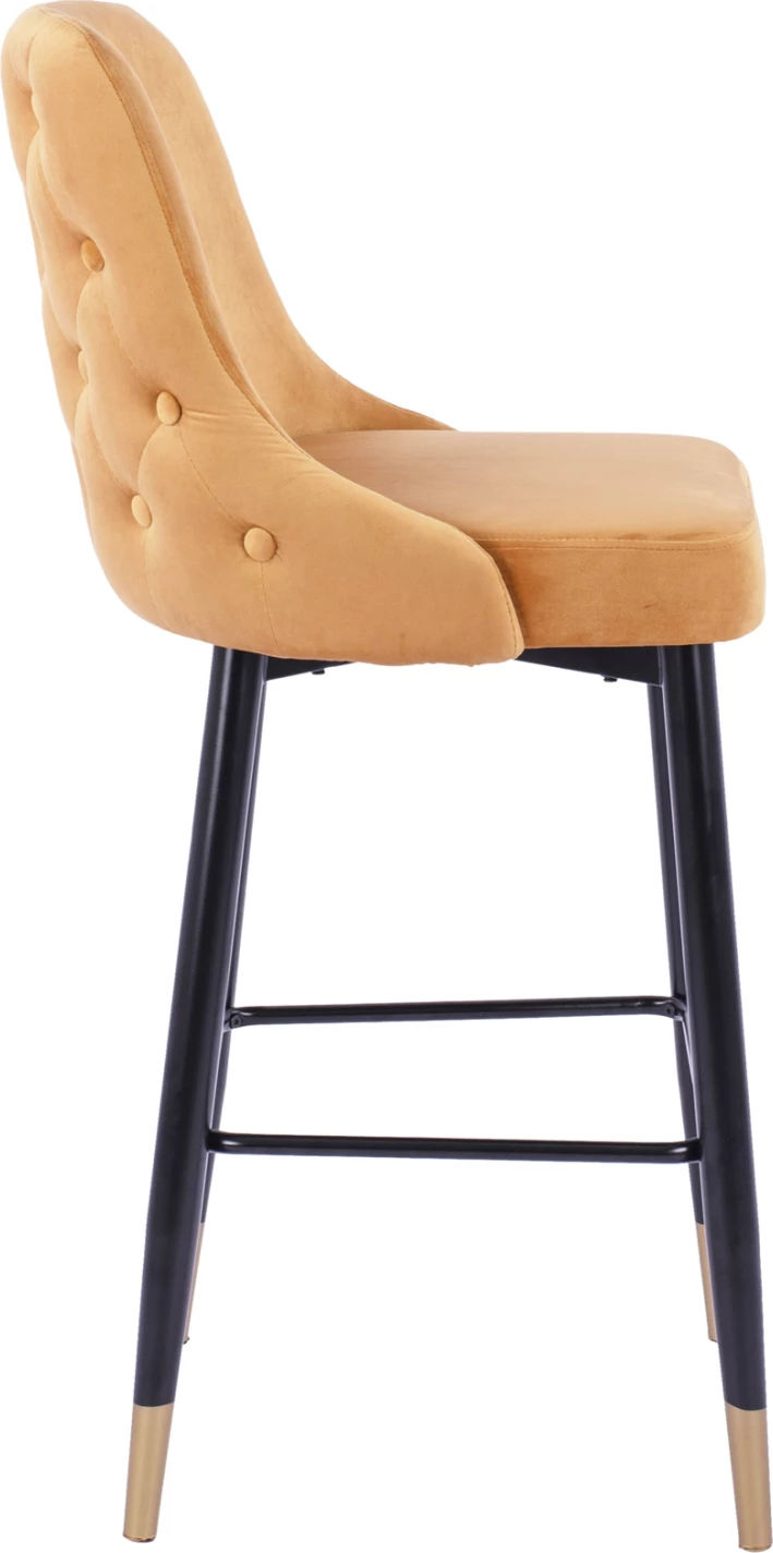 Karrige për bar SERENITY FH8519.09 kadife ari me kornizë metalike 51Χ58Χ110cm, set prej 2 copë