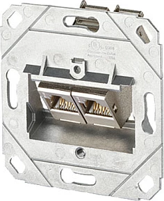 Prizë rrjeti METZ CONNECT E-DAT 2x UP0, Cat6A, 2x RJ-45, metal, argjendtë