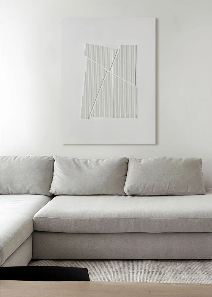 Pikturë dekorative WHITESHADOW, kanavacë e bardhë, 75x100x3.8cm