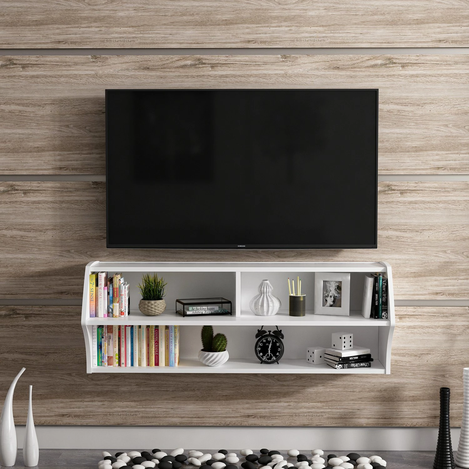 Komodë TV, ngjyrë e bardhë, Skye Decor, Sofya